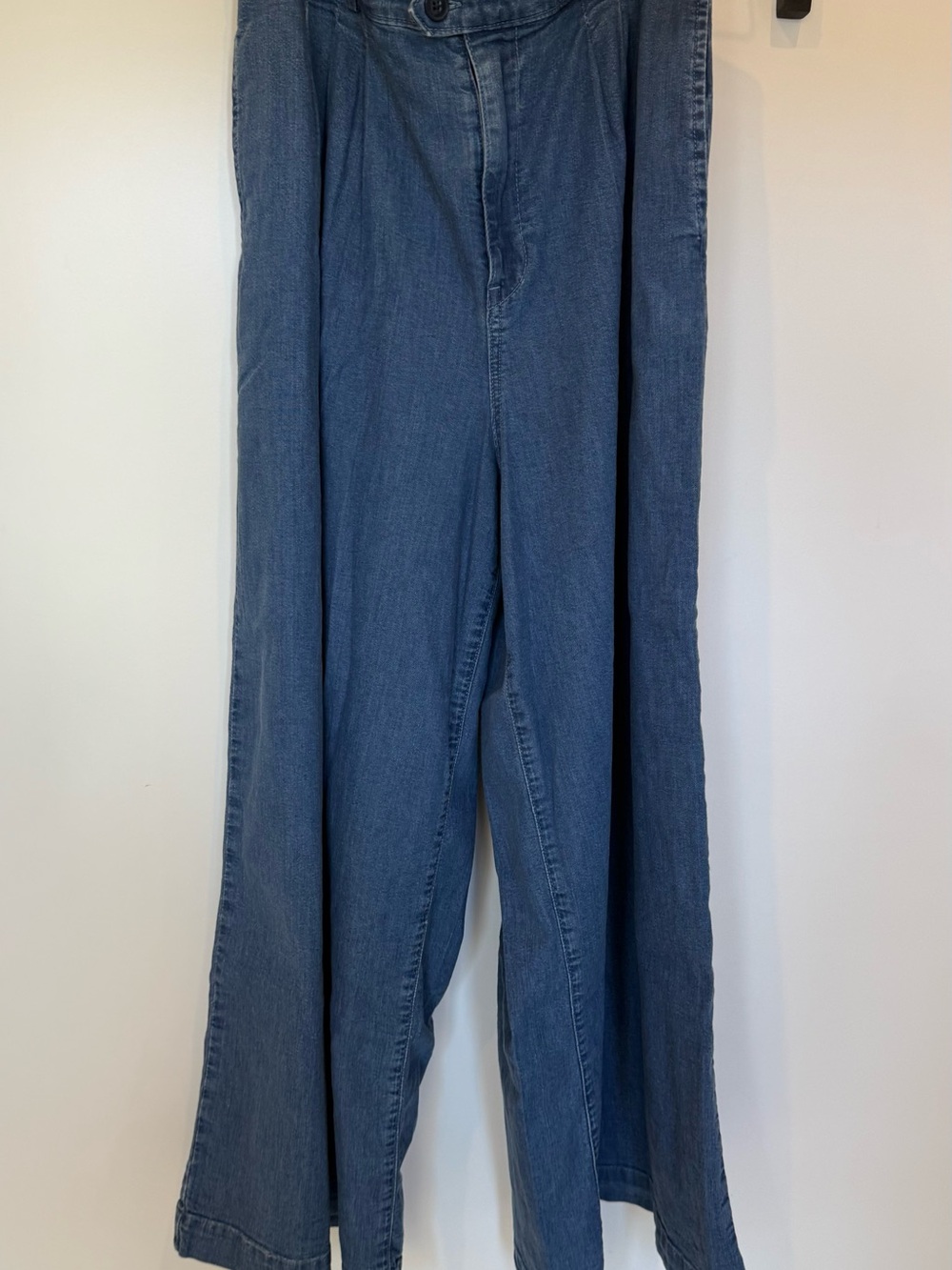 High-Rise Wide Leg Flare Jeans - Medium Blue